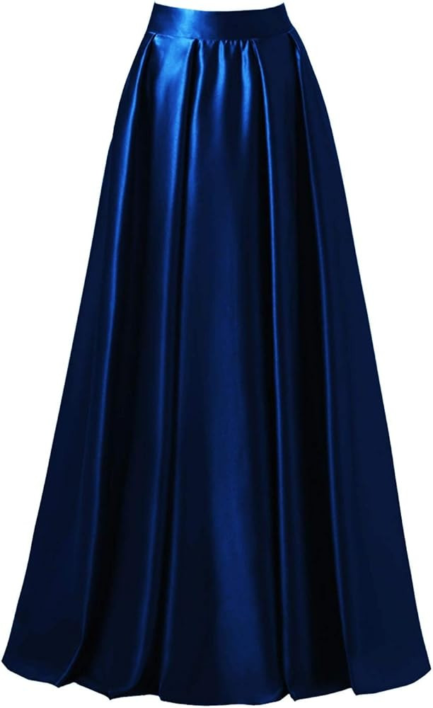 Diydress Women’s Satin Flared Swing Maxi Skirt Long Floor Length High Waist Fomal Prom Party Sk... | Amazon (US)