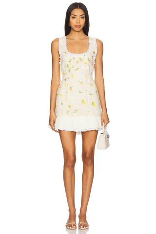 Jasmine Dress in Yellow Fleur | Revolve Clothing (Global)