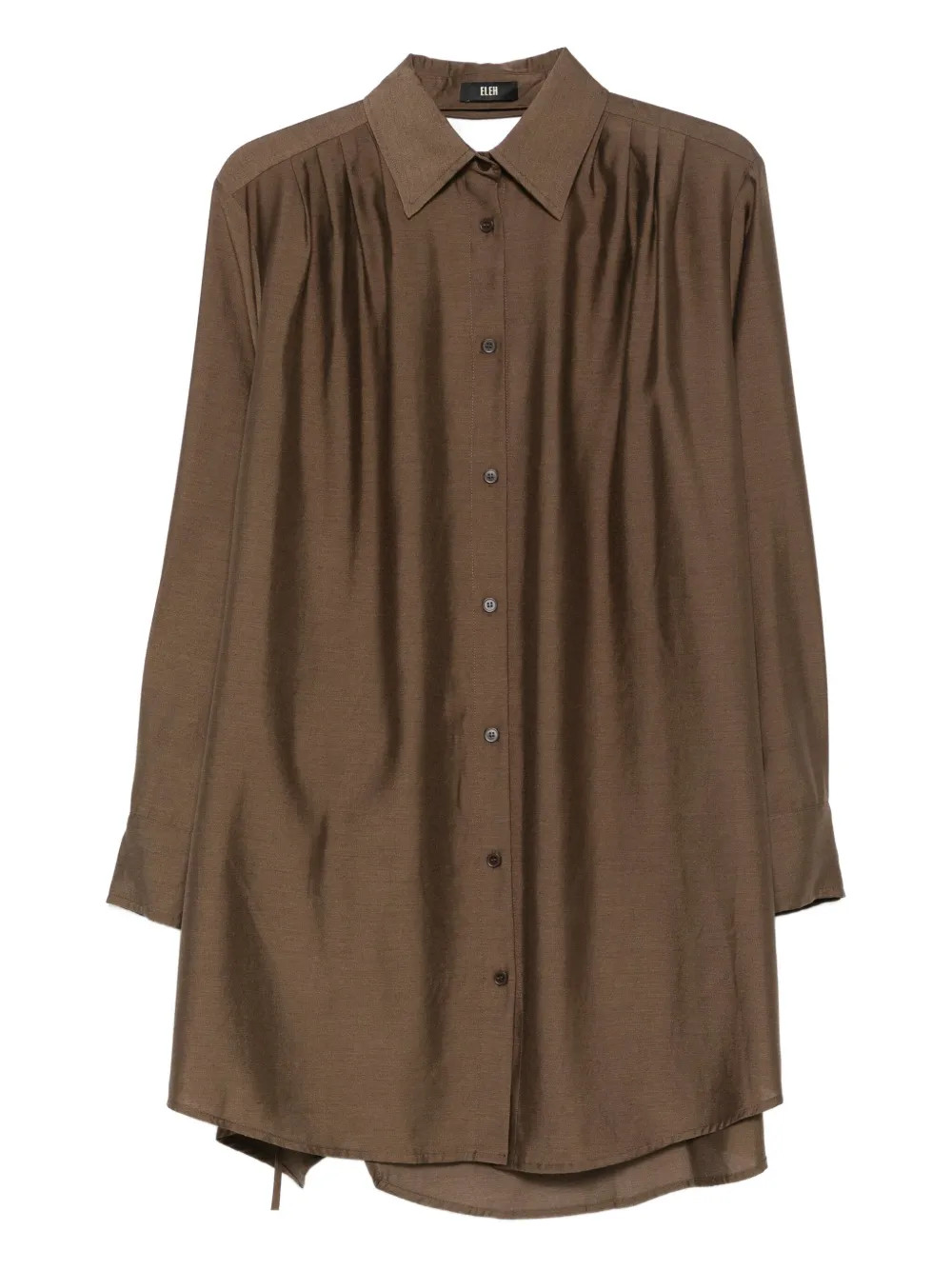 Eleh Pleated button-front Shirt | Brown | FARFETCH CA | Farfetch Global