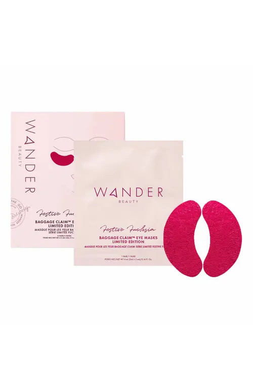 Wander Beauty Baggage Claim Eye Masks in Festive Fuchsia at Nordstrom | Nordstrom