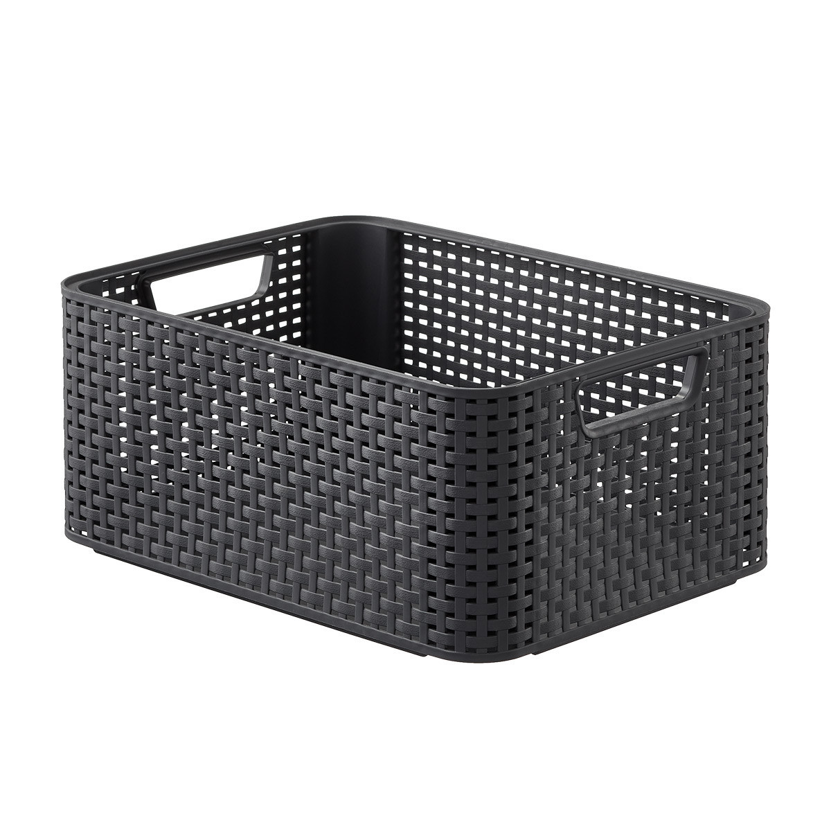 Curver Basketweave Storage Bin with Handles | The Container Store