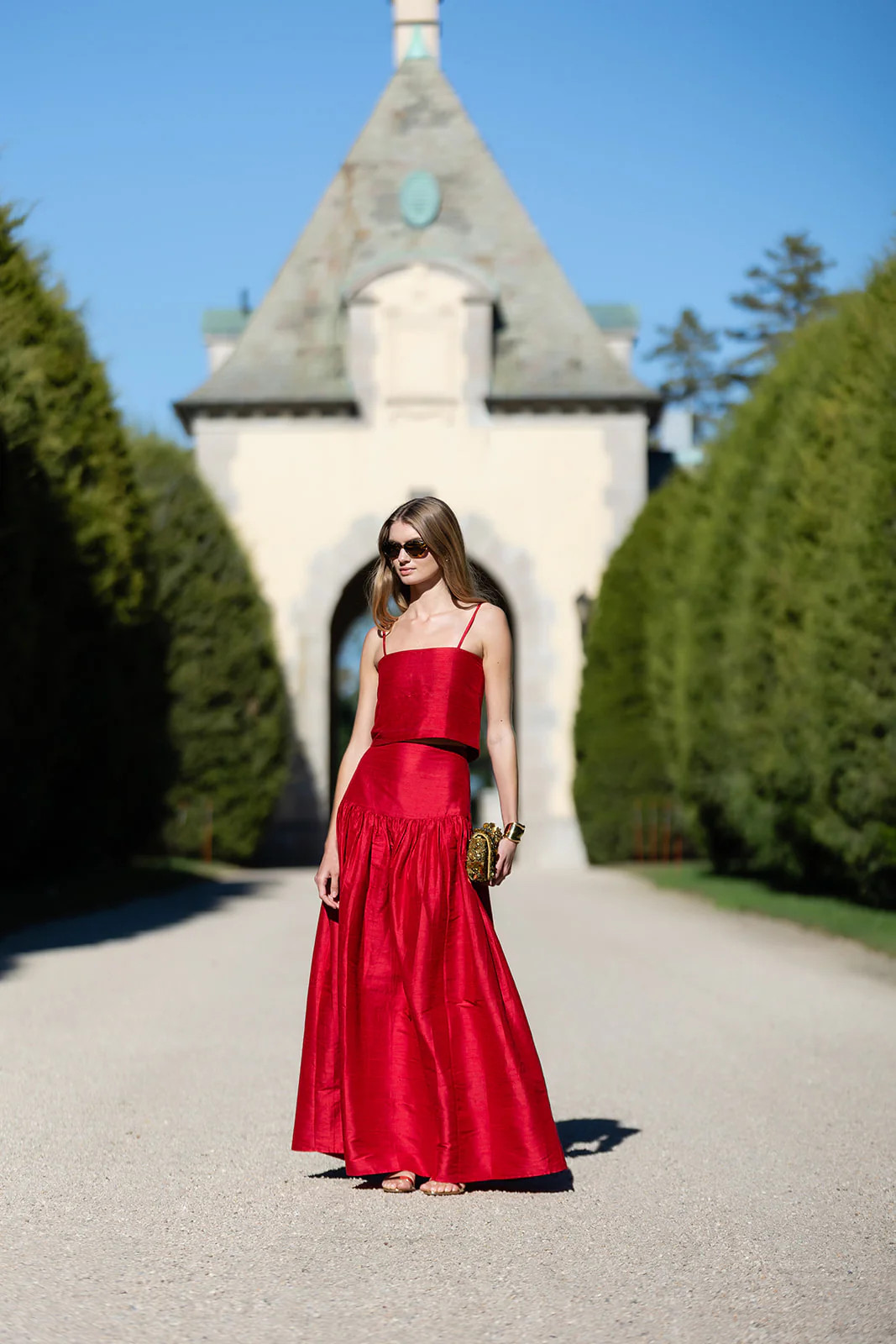 Circle Top Dupioni - Cranberry | Julia Amory