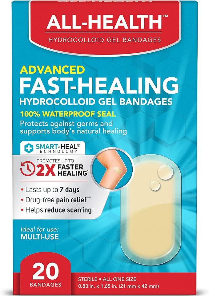 All Health All Health Advanced Fast Healing Hydrocolloid Gel Bandages, Regular 20 ct | 2X Faster ... | Amazon (US)