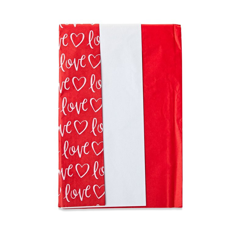 Valentine's Day Red and White Gift Tissue Paper, 12 Count, by Way To Celebrate | Walmart (US)