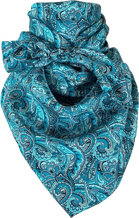 Austin Accent Cowboy Bandana 100% Silk Scarf Wild Rag 34 Inch Multiple Colors | Amazon (US)
