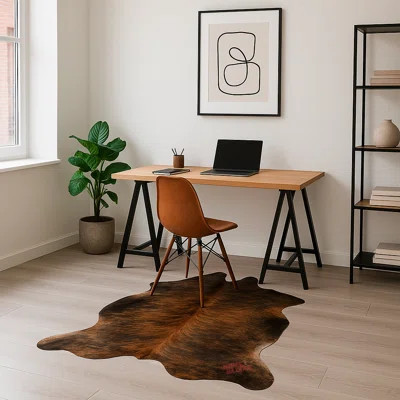 Exotic Brindle Cowhides Rug, Premium Quality Genuine Leather Cowhide | Wayfair North America