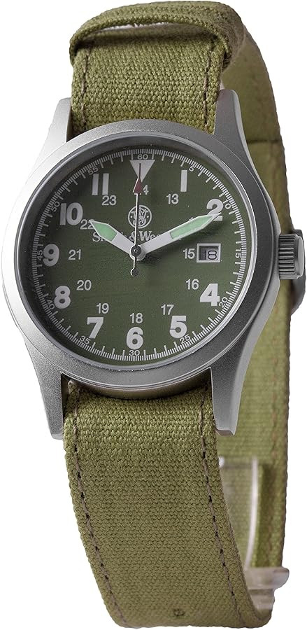 Smith & Wesson Men's Military Watch, 3 Interchangeable Canvas Straps, 3 ATM Water Resistant, Date... | Amazon (US)