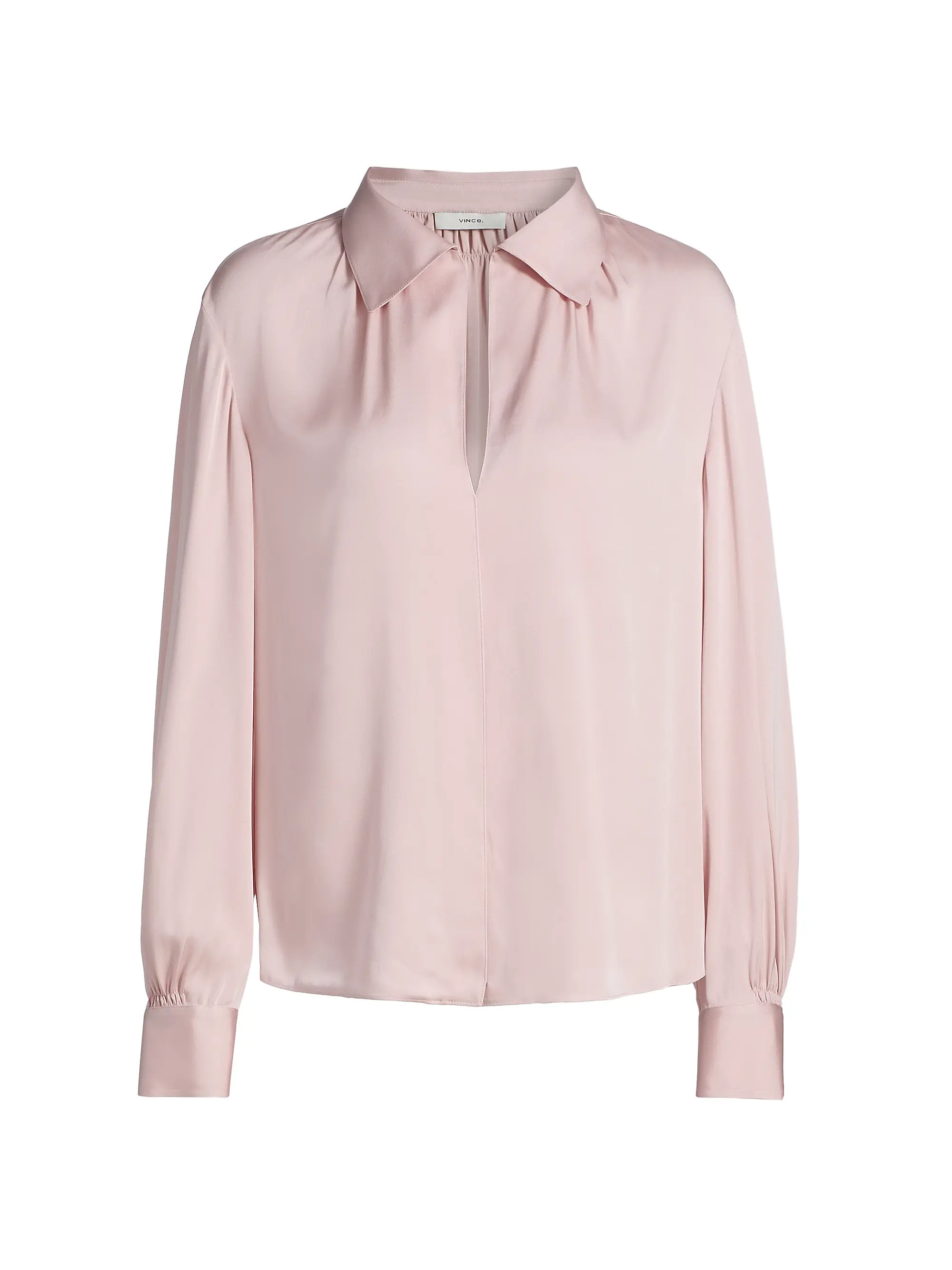 Vince Pleated Silk-Blend Blouse | Saks Fifth Avenue | Saks Fifth Avenue