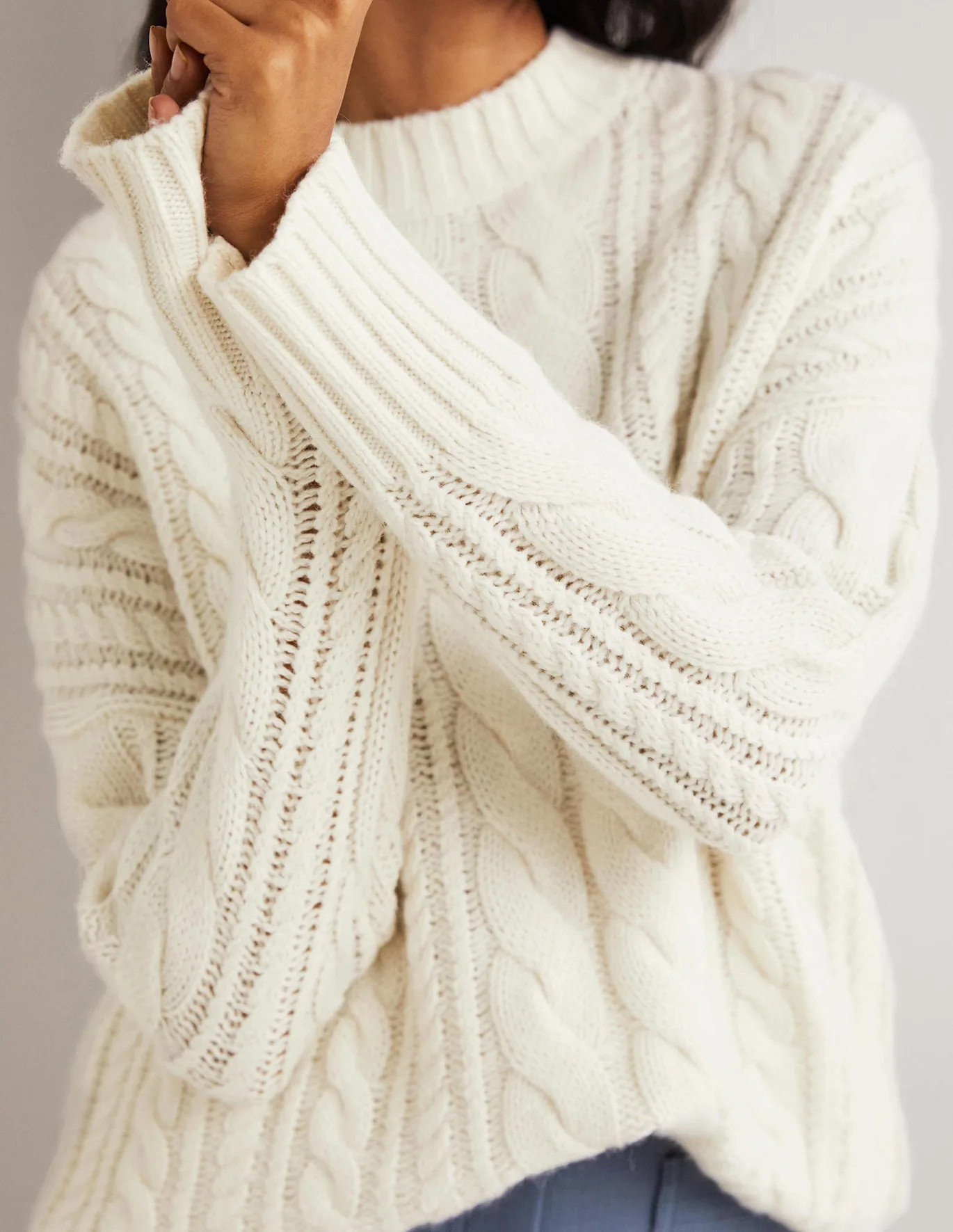 Cable Knit Sweater - Ivory | Boden (US)