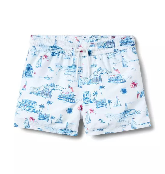 Recycled Americana Toile Swim Trunk | Janie and Jack