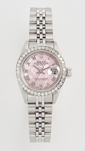 Ladies Rolex Datejust Pink Mop Roman, Diamond Bezel, Jubilee Band | Shopbop