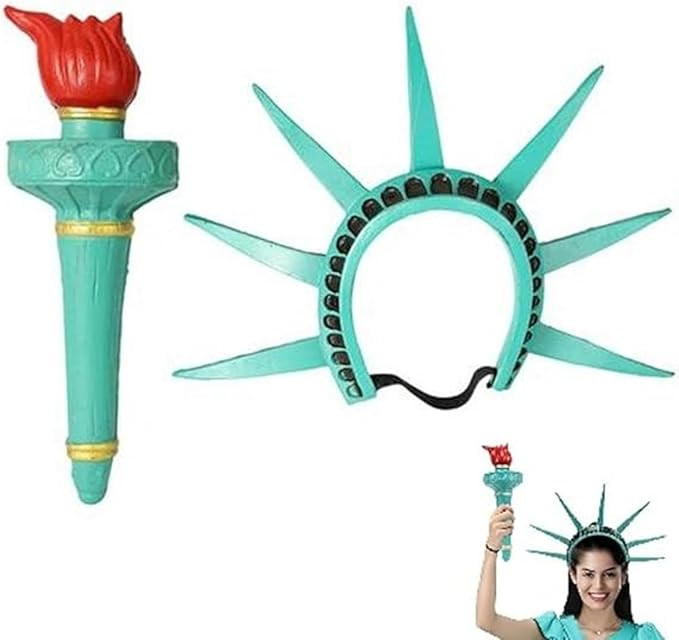 Statue of Libertys Torch and Crown, Halloween Lady Libertys Headband, Adjustable Headband and Tor... | Amazon (CA)