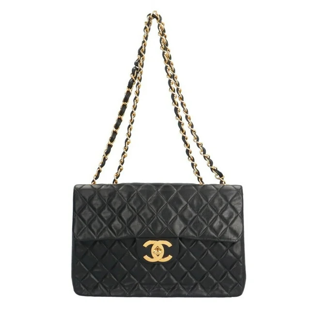 Pre-Owned Chanel Deca Matelasse 34 Shoulder Bag Lambskin Black Women's CHANEL Chain (Good) | Walmart (US)