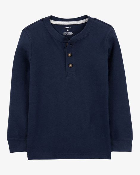 Carter's Baby Boys Long-Sleeve Henley Tee 24M Navy | Carter's Inc