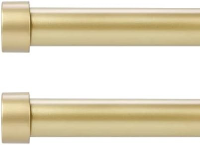 OLV 2 Pack Gold Rods for Window 48-84 inch, Adjustable Single Window Curtain Rods With End Cap De... | Amazon (US)