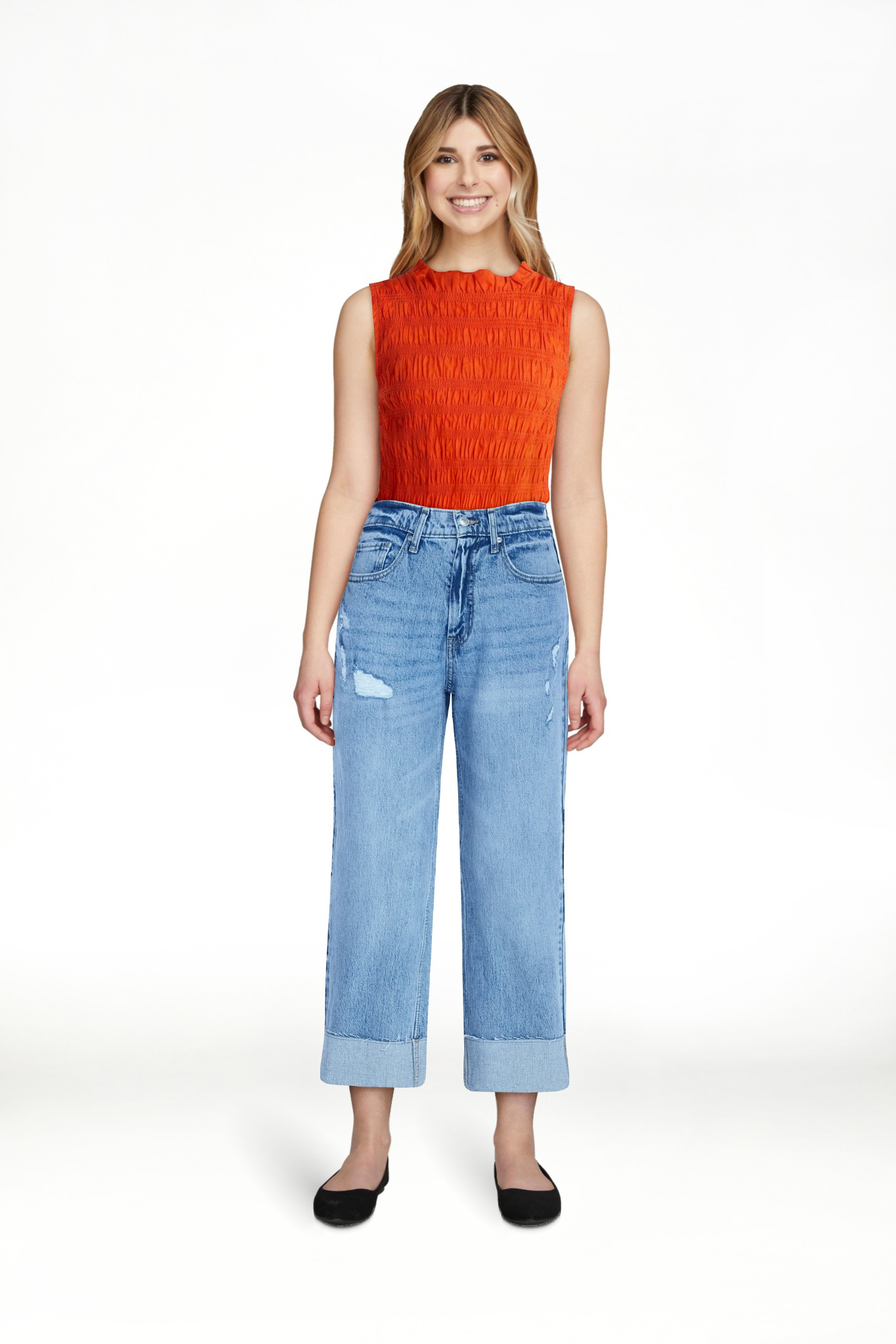 Free Assembly Women's High Rise Straight Cropped Jeans, Sizes 0-18 | Walmart (US)