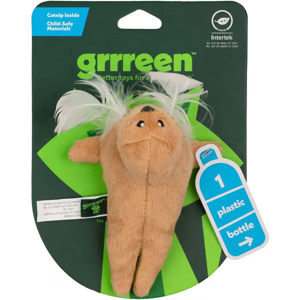 Grrreen Walrus Cat Plush Toy with Catnip, Brown, Small | Chewy.com