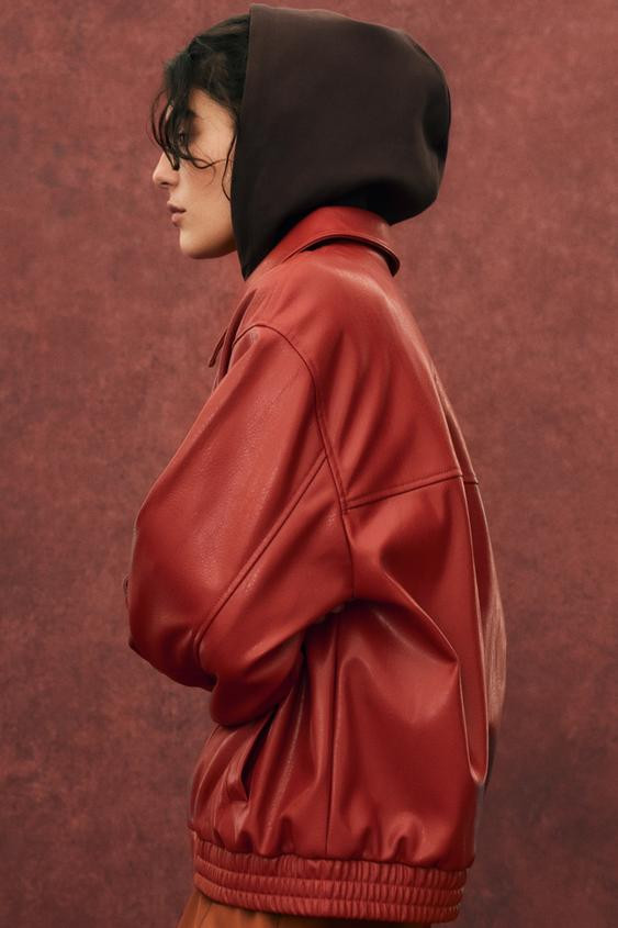 FAUX LEATHER BOMBER JACKET | Zara US