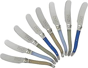 French Home Laguiole, Set of 8, Blue and Cream Cheese Spreaders, Set 8 | Amazon (US)