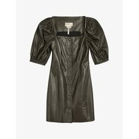 Bryghtn puffed-sleeve leather mini dress | Selfridges