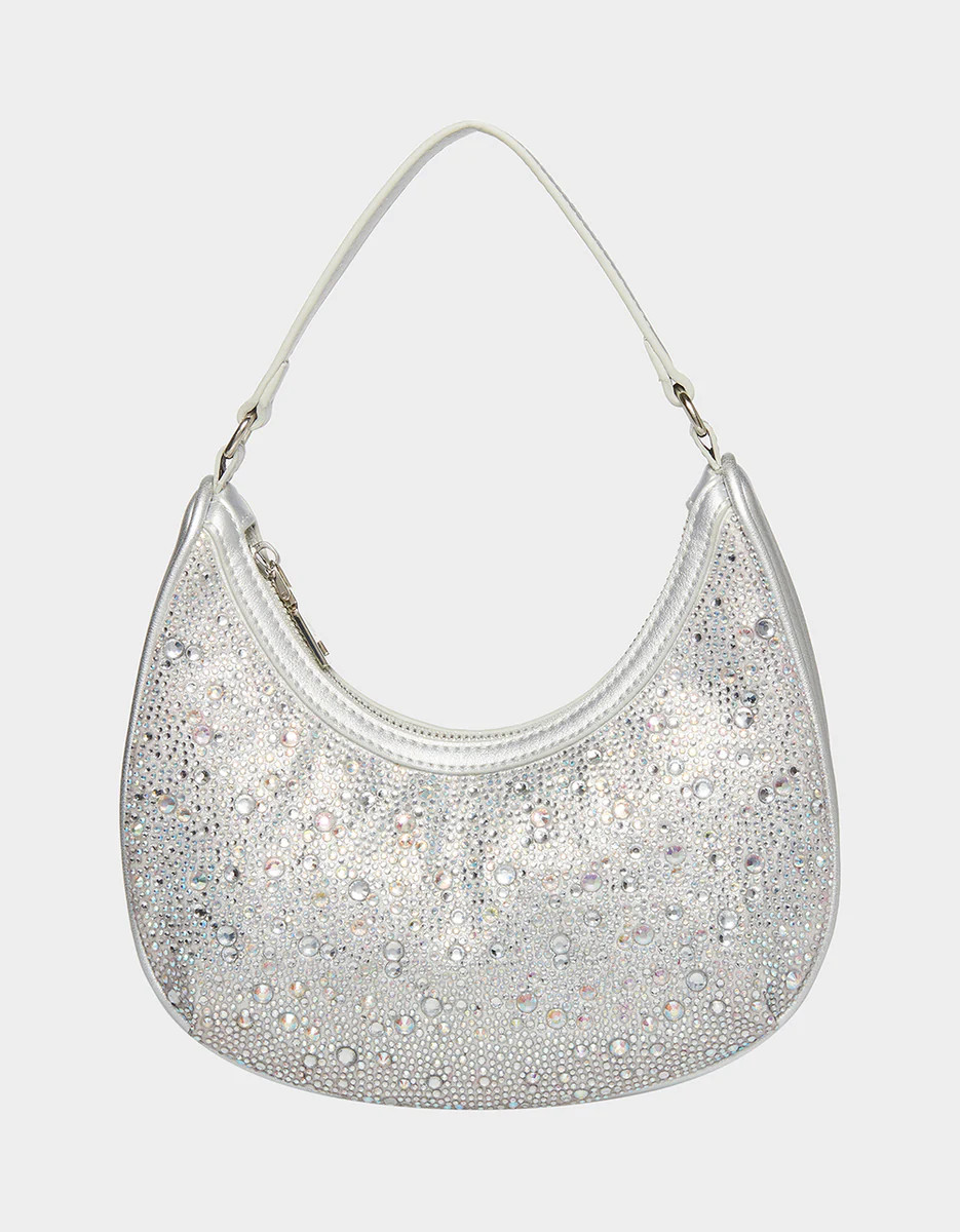 GLITTERATZI HOBO BAG SILVER | Betsey Johnson