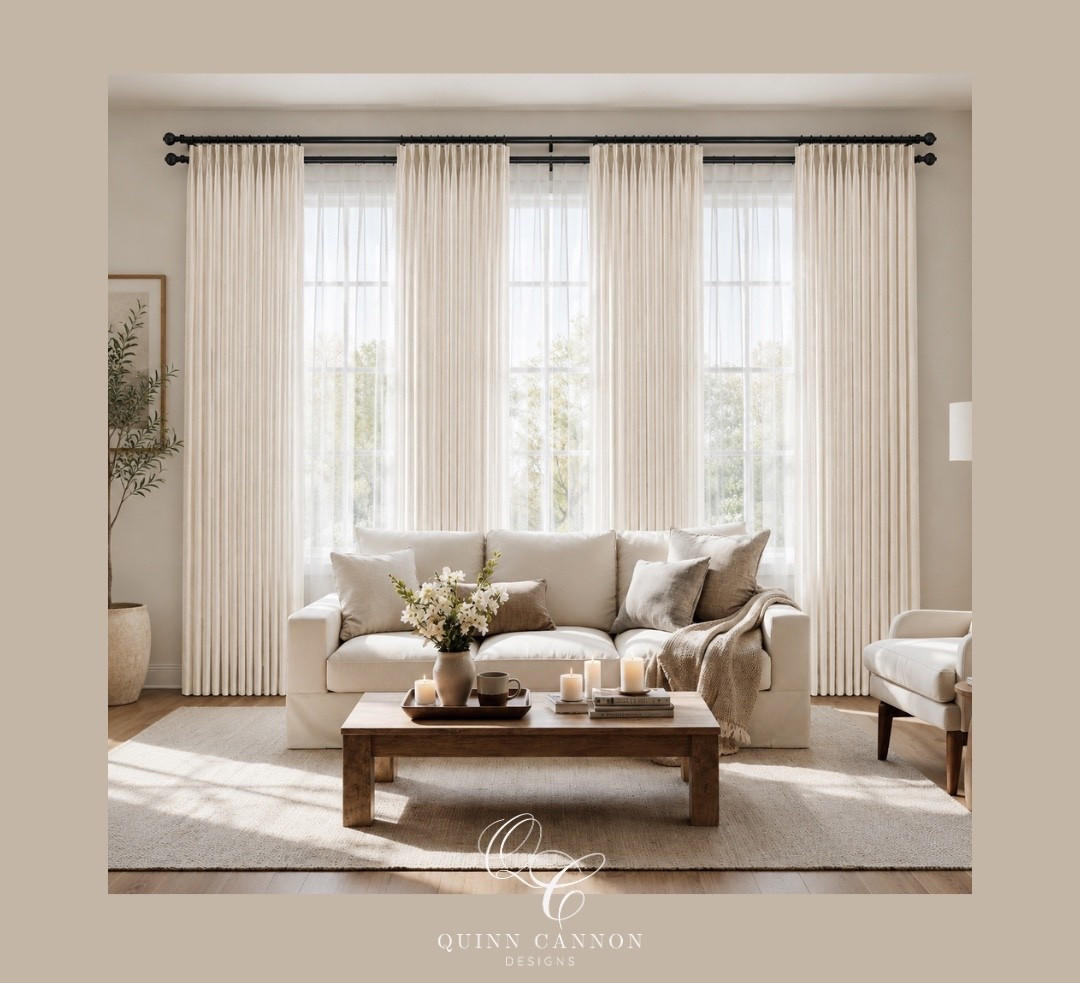 Double curtain rod with pleated drapes & sheer curtains

#LTKHome #LTKSaleAlert #LTKU
