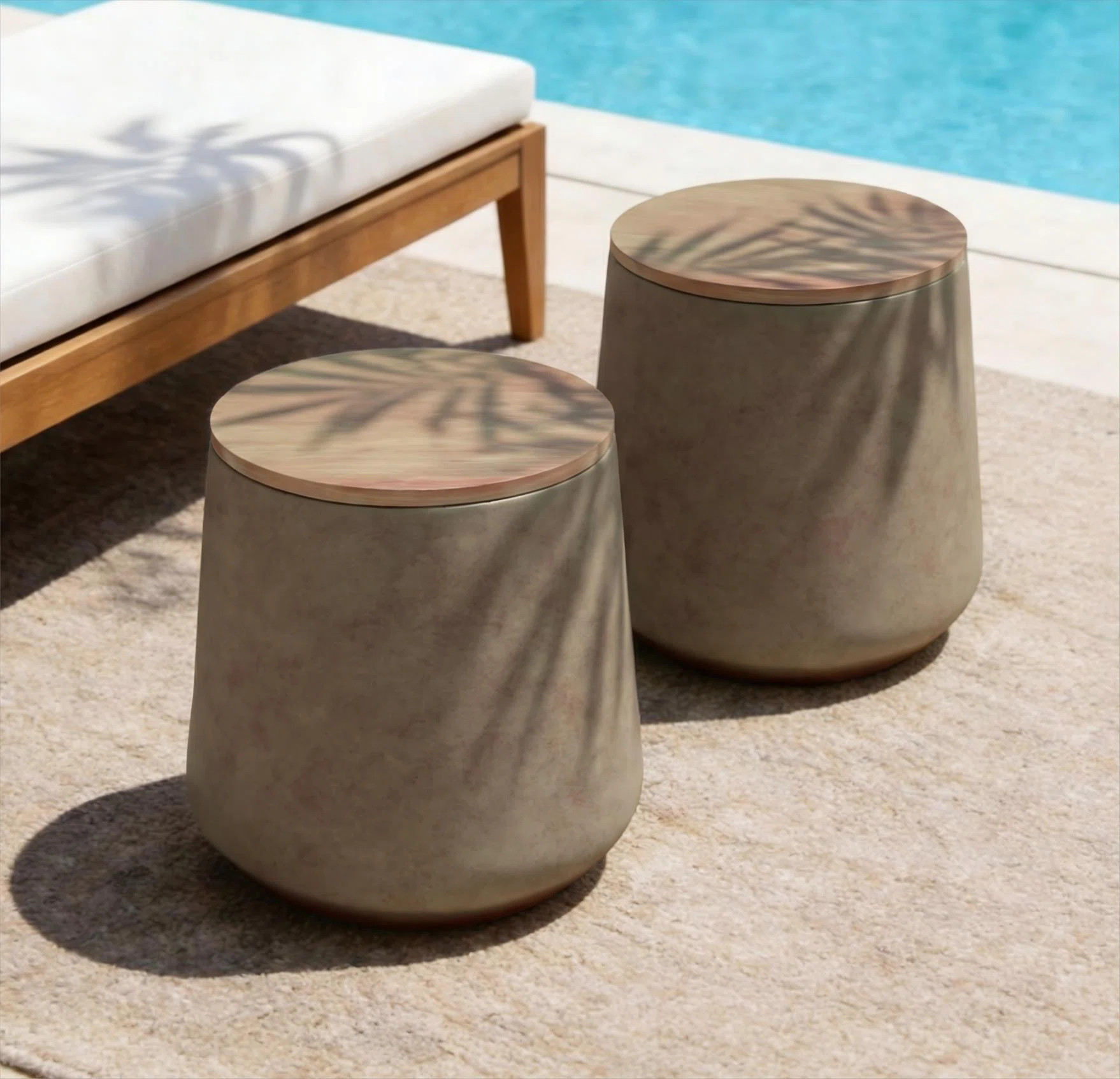 Outdoor Side Table With Storage (Set of 2) | Wayfair North America