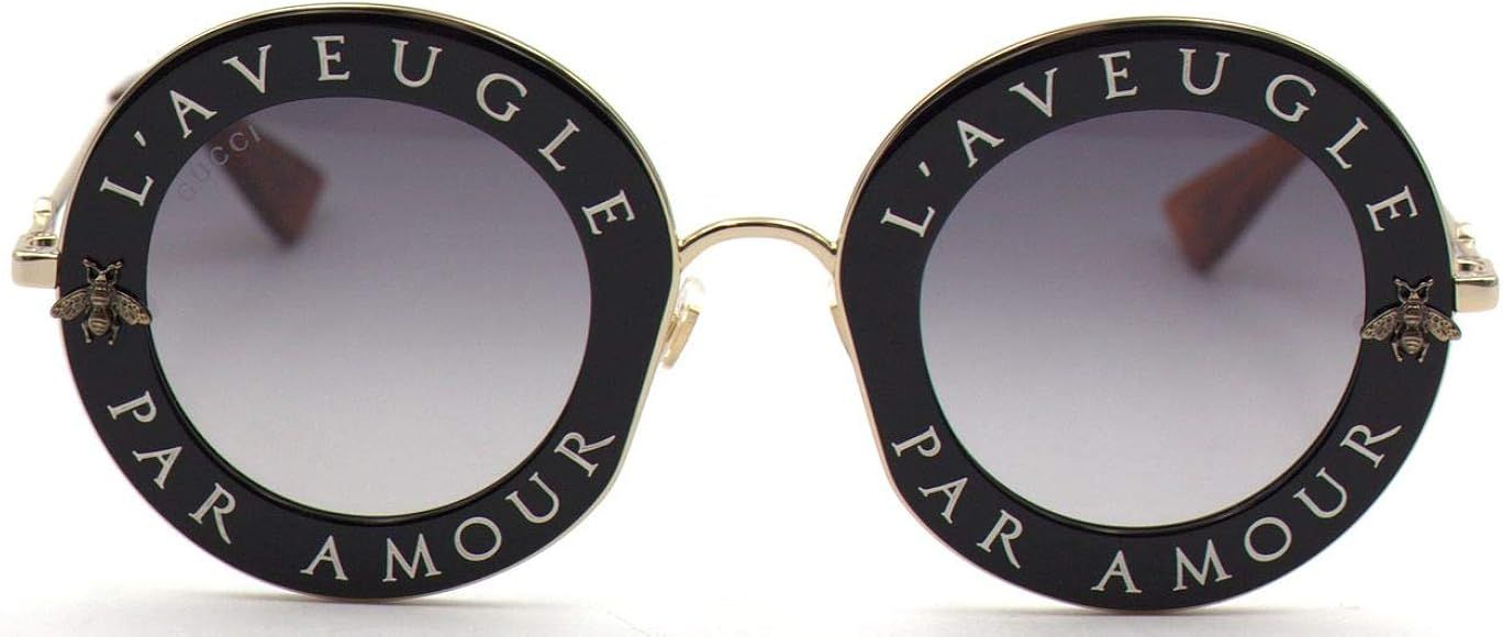 Sunglasses Gucci GG 0113 S- 001 BLACK / GREY GOLD | Amazon (US)