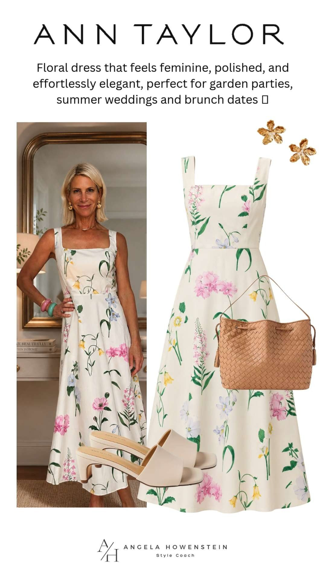 Elegant Floral Dress Outfit for Summer Events.  

 #LTKootd #LTKSeasonal #LTKSaleAlert