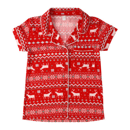 Short-Sleeve Christmas Pajama Shirt | Five Below