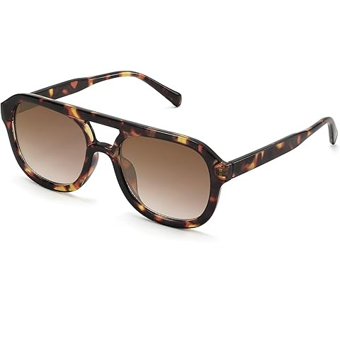 AIRE Whirlpool Sunglasses - Dark Tort, Aviator, Unisex, 70s Hollywood Style | Amazon (US)