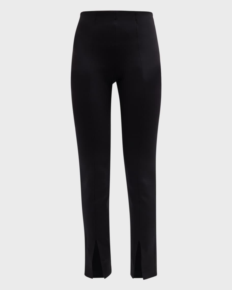 Theory Split-Hem Scuba Leggings | Neiman Marcus