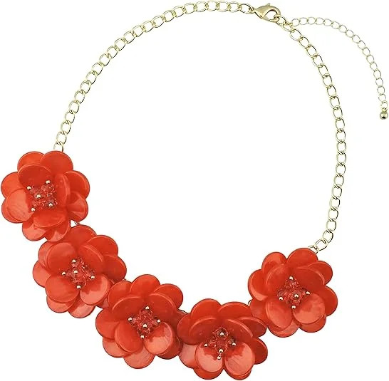 Bocar Statement Choker Flower Necklace for Women Collar Bib Costume Flower Jewelry | Walmart (US)