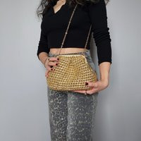 Gold Evening Bag, Wedding Bridal Party Bag Modern Mini Gold Bag For Guests, Clutch | Etsy (US)
