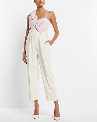 Statement Bow Color Block Straight Leg Jumpsuit | Express