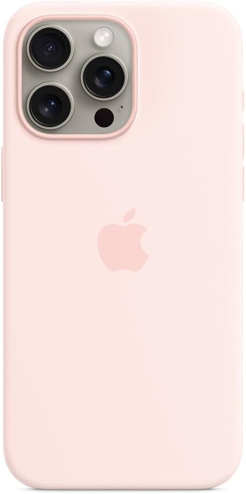 Apple iPhone 15 Pro Max Silicone Case with MagSafe - Light Pink | Amazon (US)