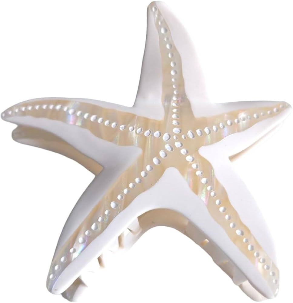 Funny Big Starfish Hair Clip,Acetate Hair Clip,Big Claw Clip for Women,White, 1 Count (Pack of 1) | Amazon (US)