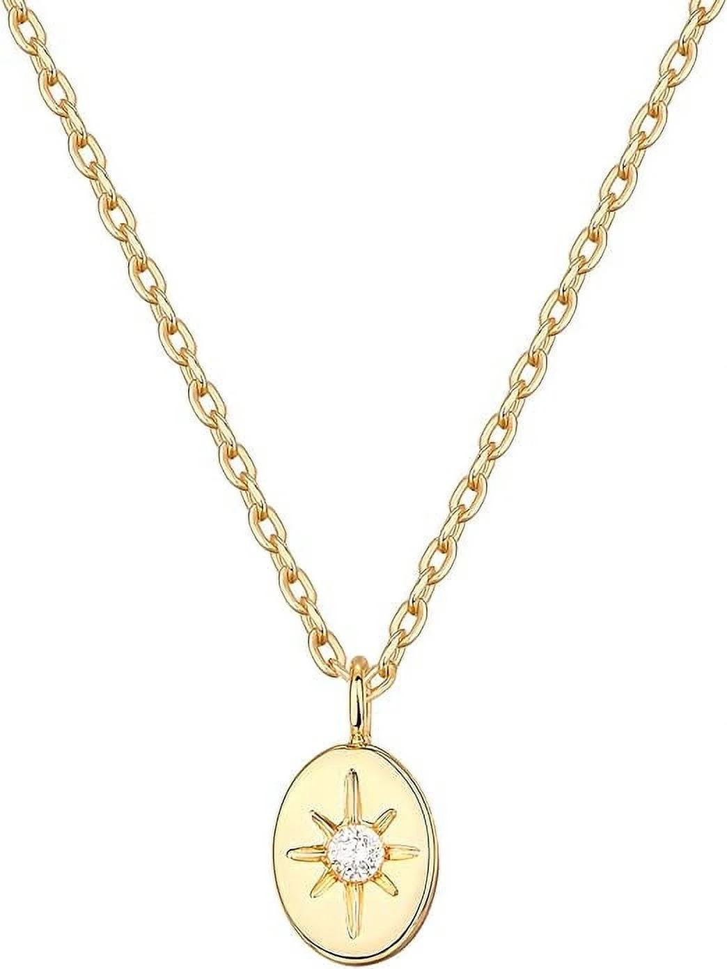 PAVOI 14K Gold Plated Charm Necklaces for Women | 8x1.6x6mm Pendant North Star Necklaces | 925 St... | Walmart (US)