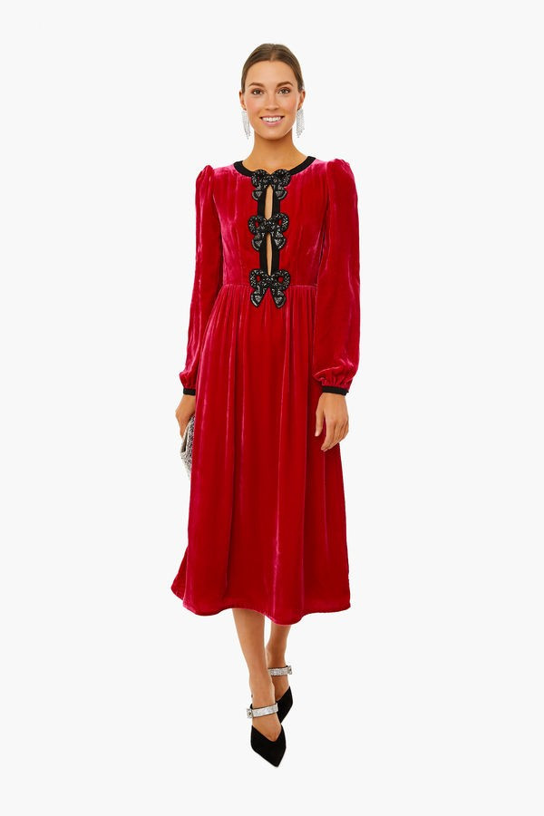 Magenta Camille Bows Dress | Tuckernuck (US)