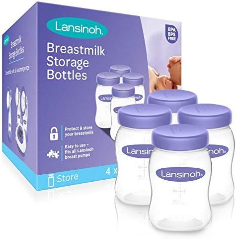 Lansinoh Breastmilk Storage Breast Pump Bottles, 4 Count | Amazon (US)