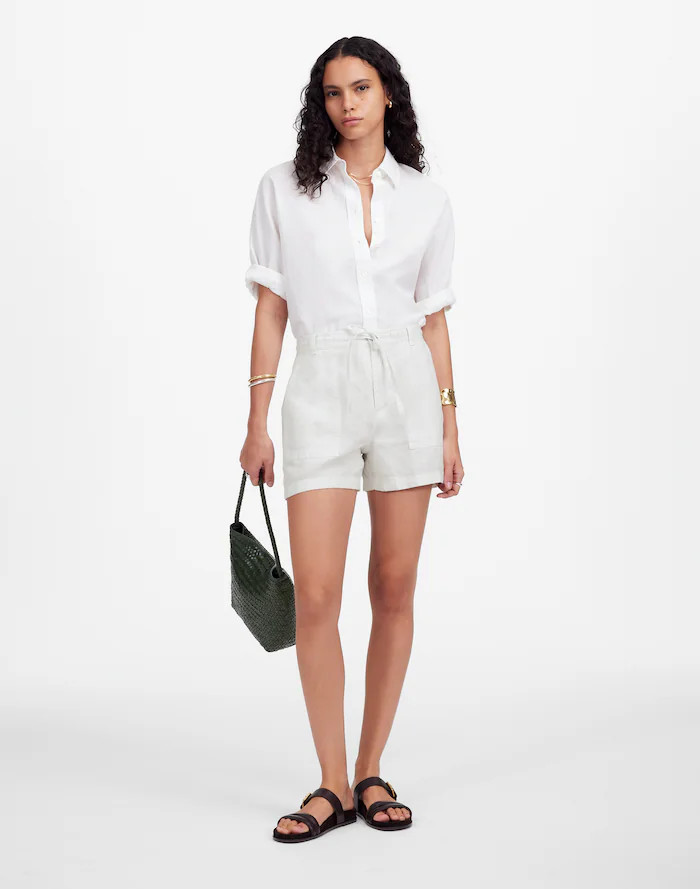 Pull-On Drawstring Shorts in 100% Linen | Madewell