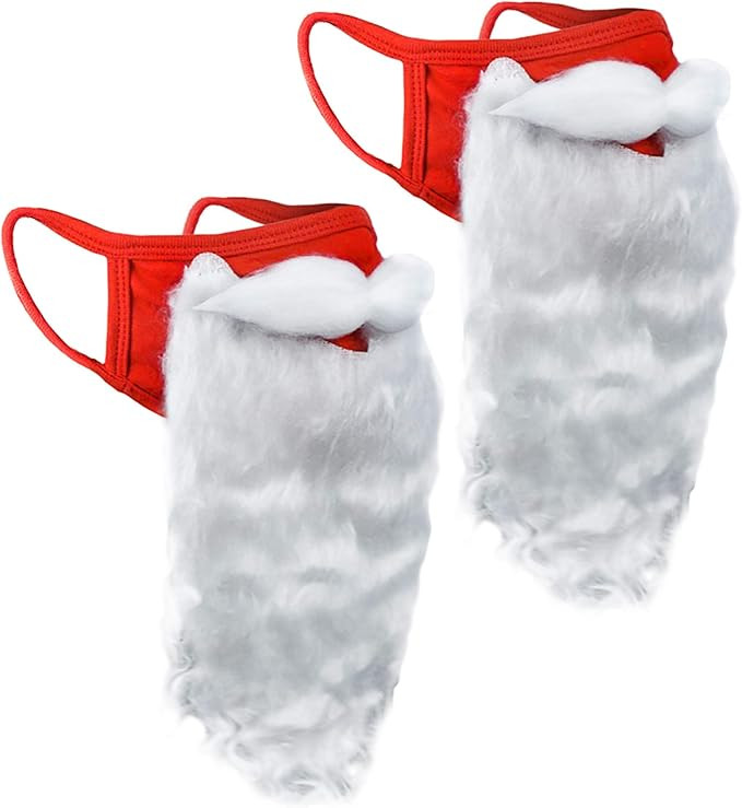 ENCASED (2 Pack) Face Mask Funny Bearded Holiday Santa Costume for Adults for Christmas 2024 (One... | Amazon (US)