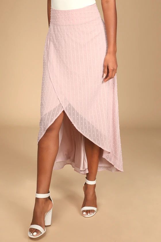Love to Give Dusty Lavender Swiss Dot High-Low Skirt | Lulus (US)