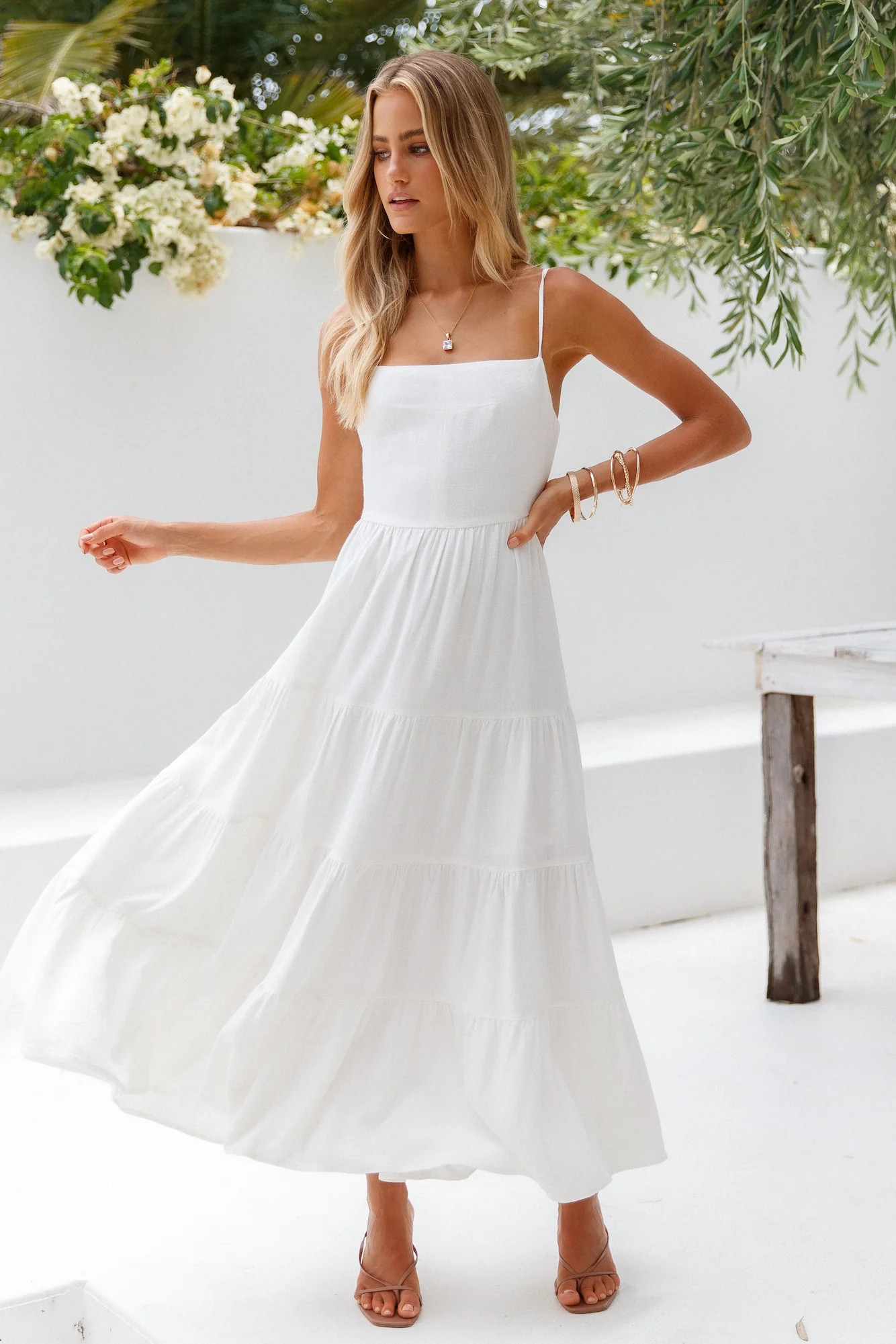 Train Into Town Midi Dress White | Hello Molly (US)