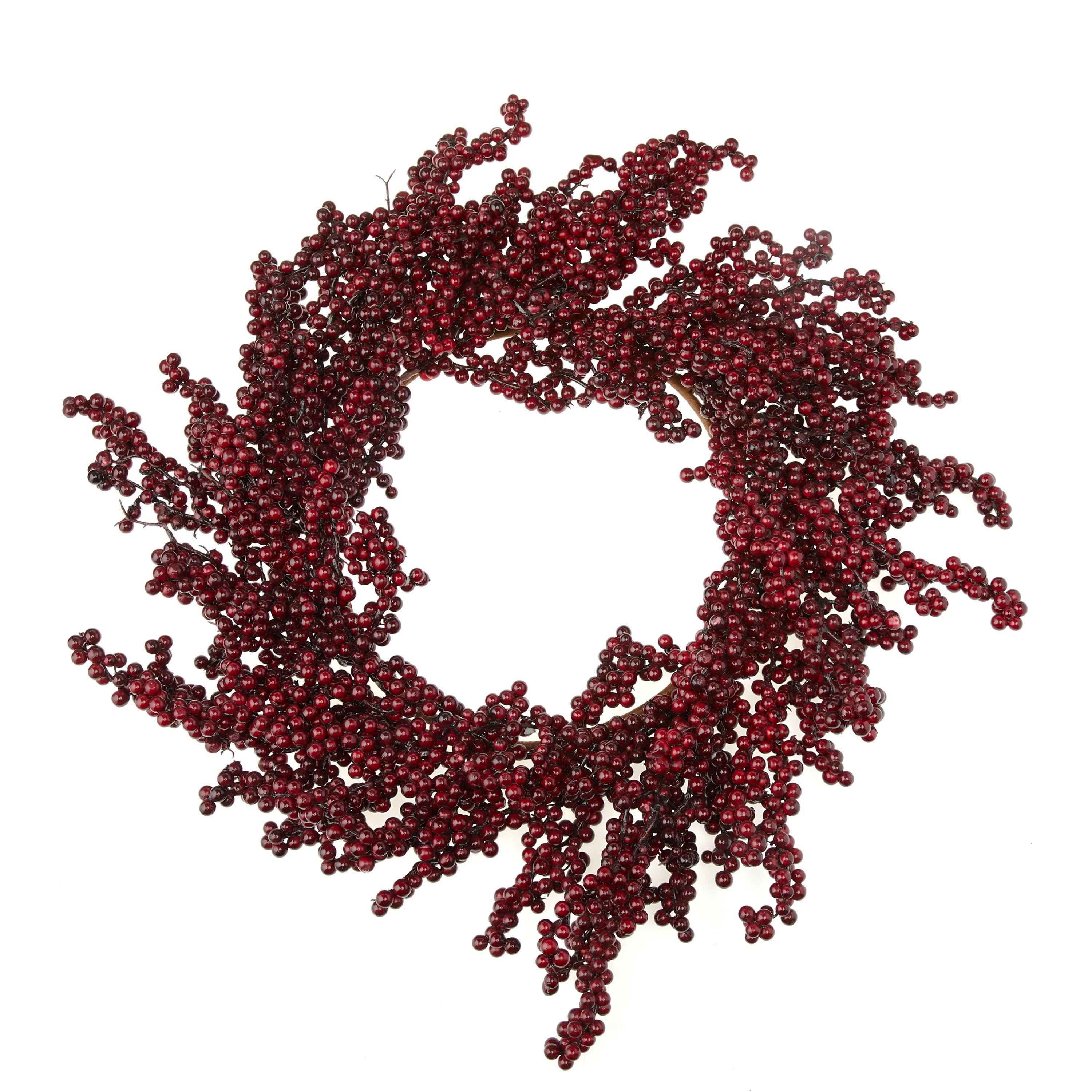Holiday Time Christmas Red Berry Wreath, 18 inch diameter | Walmart (US)