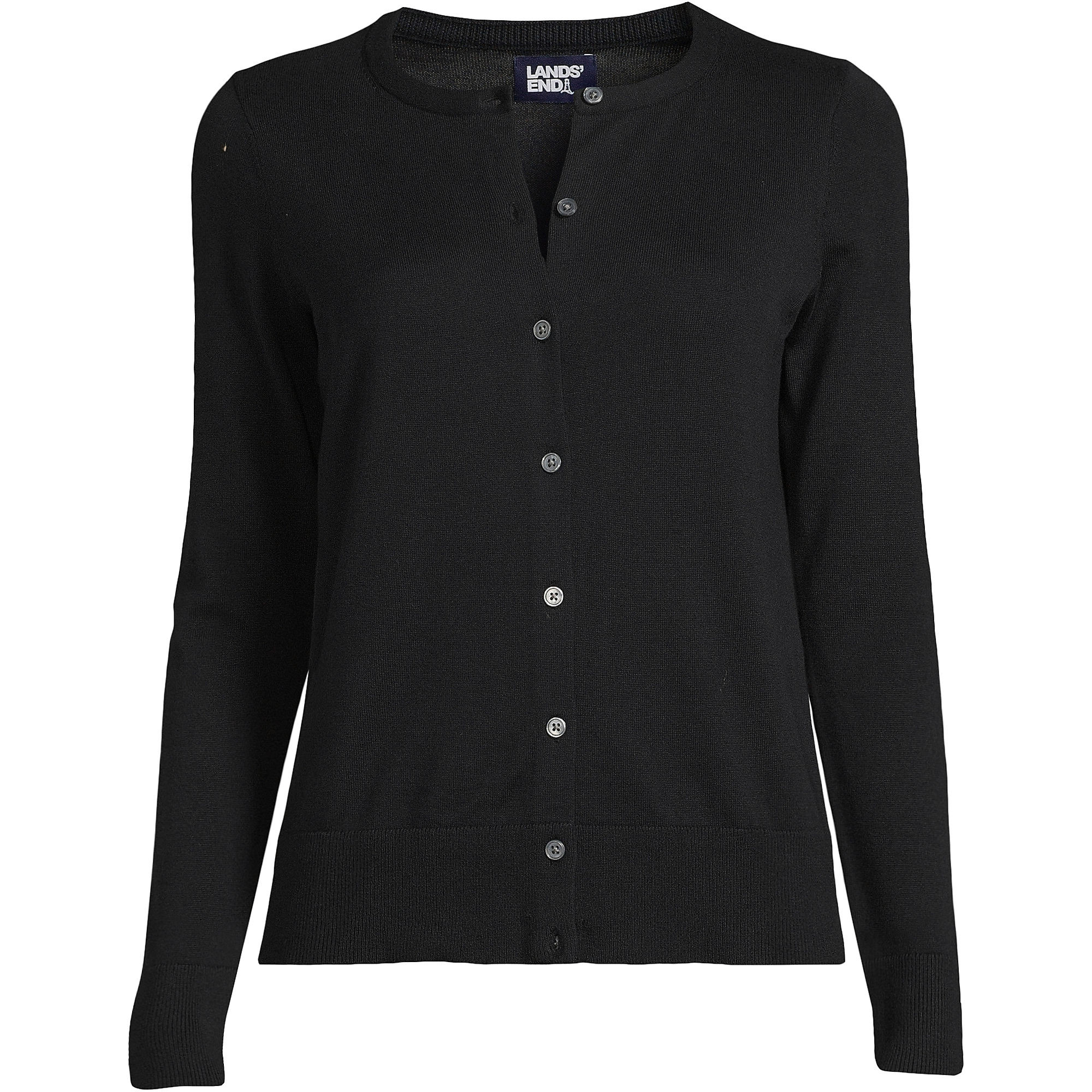 Women's Plus Size Fine Gauge Cotton Cardigan Sweater | Lands' End (US)