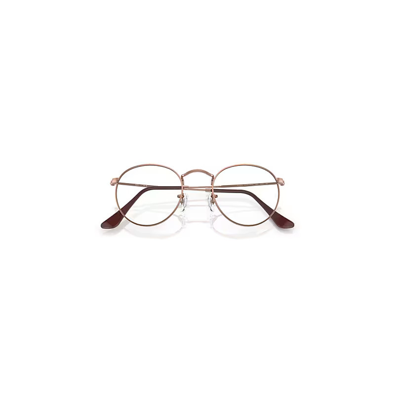 Ray-Ban Round Metal Optics Eyeglasses Rose Gold Frame Clear Lenses 50-21 | Ray-Ban (US)