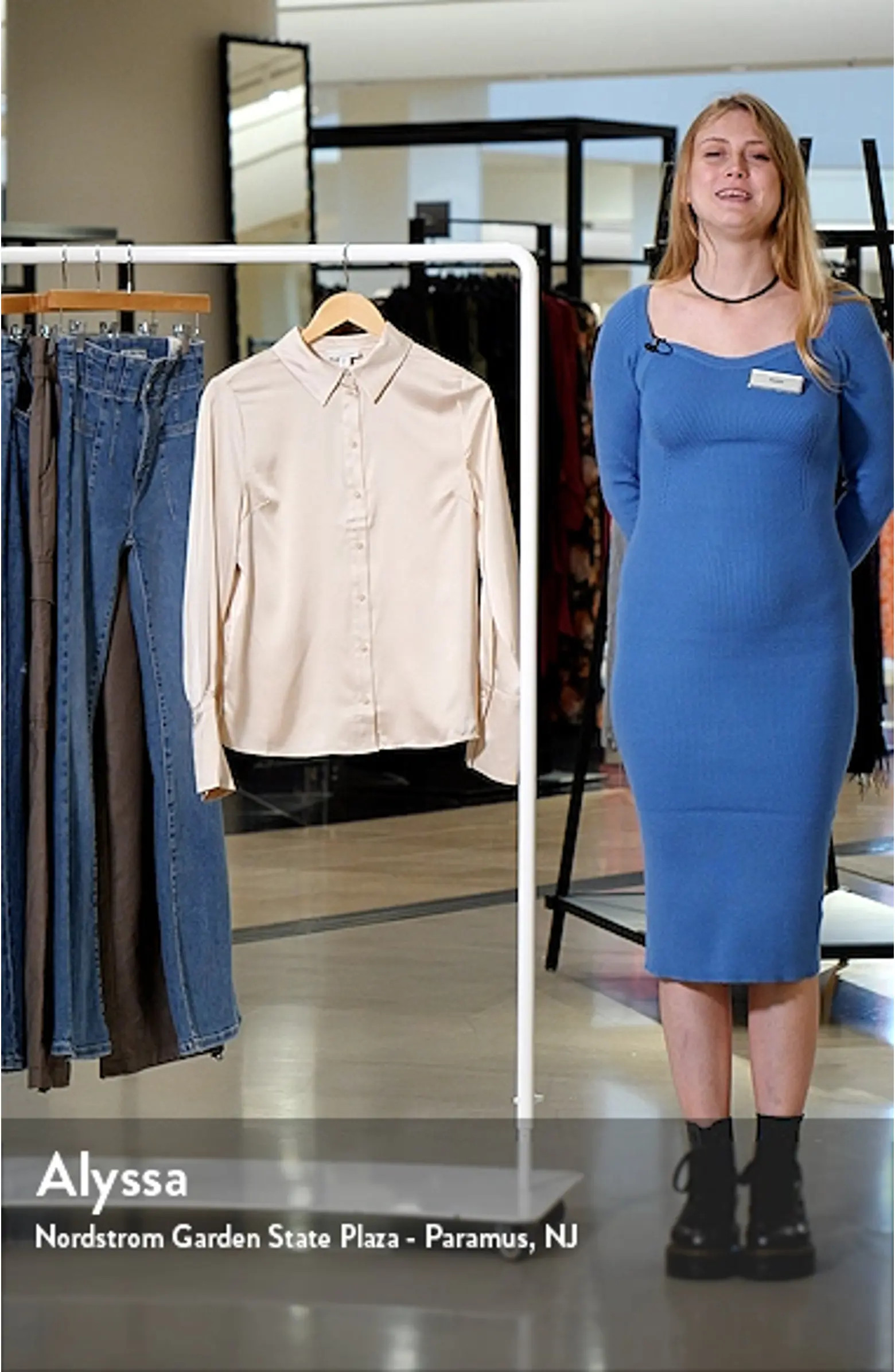 Long Sleeve Satin Button-Up Shirt | Nordstrom