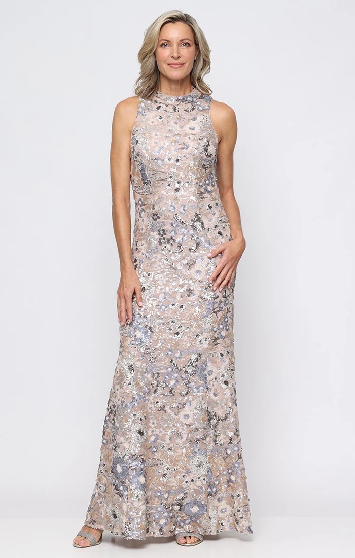 Phoebe Floral Sequin Gown | Alex Evenings