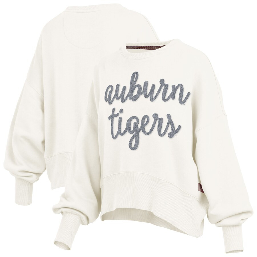 Auburn Tigers Pressbox Women's Chelsea Oversized Pullover Sweatshirt - Cream | Fanatics